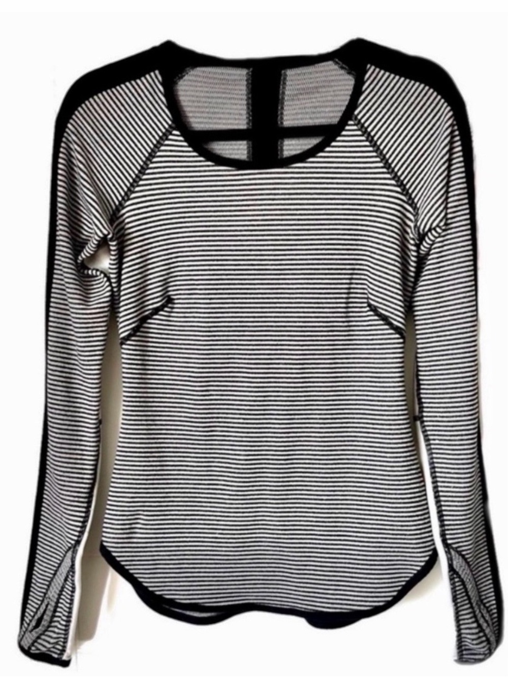 LULULEMON Black + White Reversible Striped Runder Sweatshirt - Sz 4